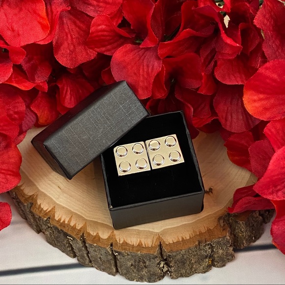 Vintage Silver Lego Inspired Square Cufflinks - Picture 13 of 16